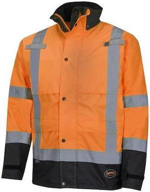 PIONEER V1200251U-L Ripstop Jacket,Orange,Large, 300 Denier PU-Coated Ripstop