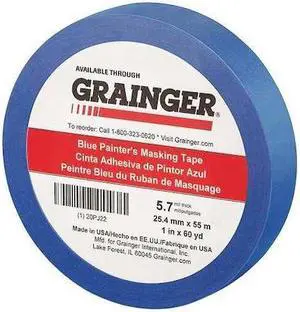 ZORO SELECT 20PJ22 Painter's Tape, 1 in W x 60 yd L, 5.7 mil Thick