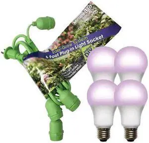 MIRACLE LED 602270 LED Cord System 4 Socket & LED Red & Blue Spectrum Grow