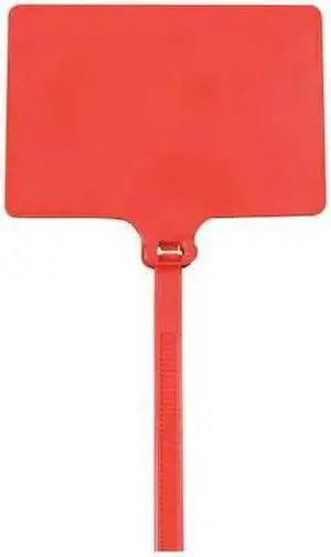 PARTNERS BRAND CTID80 Cable Tie, 6 in L, Red, 120 lb Strength, 100 PK