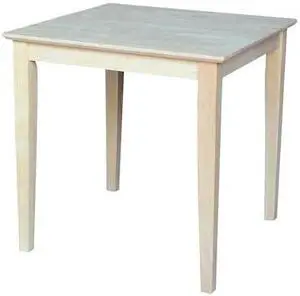INTERNATIONAL CONCEPTS K-3030-30S Square Solid Wood Top Table, Unfinished, 30