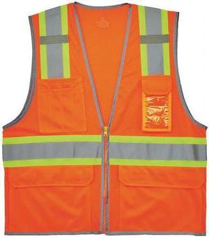 ERGODYNE 8246Z-S Two-Tone Hi-Vis Safety Vest S Class 2 H Back, ,Zipper 6