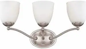 NUVO 60-5033 Patton 3 Light Vanity Fixture Frosted Glass Brushed Nickel
