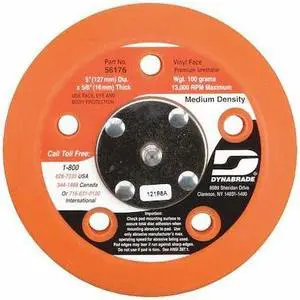 DYNABRADE 56176 Vacuum,Disc Pad,5" dia.