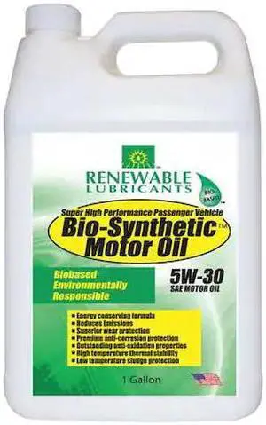 RENEWABLE LUBRICANTS 85123 Engine Oil,5W-30,Bio-Synthetic,1gal