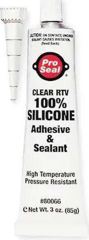 PRO SEAL 80066 Waterproof RTV Silicone Sealant, 3 oz, Clear, Temp Range -75 to