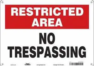 CONDOR 473M36 Safety Sign, 10 in Height, 14 in Width, Aluminum, Horizontal