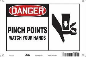 CONDOR 475D11 Safety Sign, 7 in Height, 10 in Width, Aluminum, Vertical