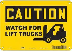 CONDOR 476P38 Safety Sign, 7 in Height, 10 in Width, Aluminum, Vertical