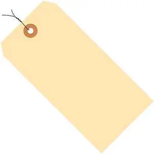 PARTNERS BRAND G10103 Jumbo Shipping Tags, Pre-Wired, 15 Pt, 8" x 4", Manila,