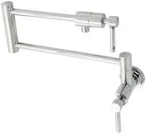 KINGSTON BRASS KS4101DL KS4101DL Concord Wall Mount Pot Filler, Polished Chrome