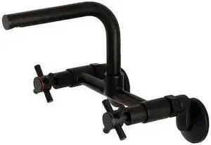 CONCORD KS412MB KS412MB 8-Inch Adjustable Center Wall Mount Kitchen Faucet