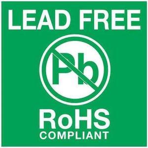 TAPE LOGIC SCL244 Labels, "Lead Free RoHs Compliant", 2"x2", Green/White, 500