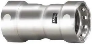 Viega Megapress Stainless 304 Coupling with stop, 1" x 1" Tube Size   95295