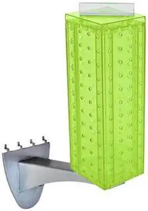 AZAR DISPLAYS 700231-GRE Four-sided 4"W x 12"H Pegboard Tower W/ Extension Rod