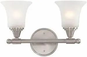 NUVO 60-4142 Surrey 2 Light Vanity Fixture Frosted Glass Brushed Nickel