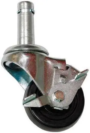 ZORO SELECT 5GPL8 Swvel Stem Caster w/Brak,Rubbr,3 in,200 lb
