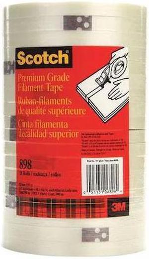 SCOTCH 898 Filament Tape,Polypropylene,Clear,PK18