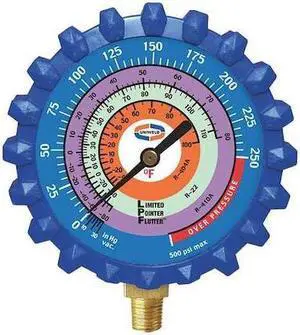 UNIWELD G530LD Refrigerant Gauge,3-1/4" L,500 psi,Brass
