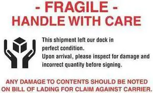 TAPE LOGIC DL3191 Tape Logic® Labels, "Fragile - Handle With Care", 4" x 6",