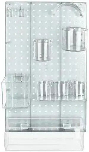 AZAR DISPLAYS 900940-CLR 10-Piece Clear Pegboard Organizer Kit with 1 Panel and