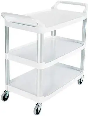 RUBBERMAID COMMERCIAL RUB441W Rubbermaid Service Cart, 41" x 20" x 38", White,