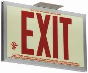 ZORO SELECT GRAN11410 Exit Sign,7 1/2 in x 13 in,Plastic, GRAN11410