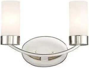 NUVO 60-6222 Denver 2 Light Vanity Fixture Polished Nickel Finish Polishe