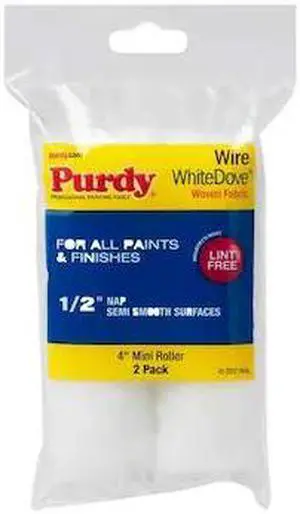 PURDY 140606044 4" Paint Roller Cover, 1/2" Nap, Woven Dralon, 2 PK