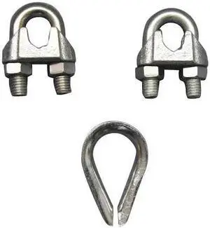 DAYTON 2VKK4 Wire Rope Clip and Thimble Kit,1/2 In