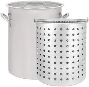 CONCORD S36-B Stainless Steel Stock Pot w/ Basket Heavy Kettle 36 Quart