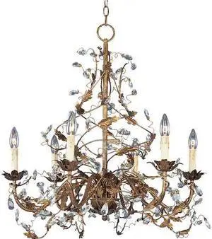 MAXIM 2851EG Elegante 6-Light 26.5" Wide Etruscan Gold Chandelier