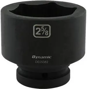 DYNAMIC D025382 1" Drive Standard Socket, Black Phosphate, Tools 2-5/8" X 1"