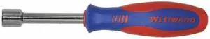 WESTWARD 401L39 Nut Driver,SAE,Hollow Round,1/2"