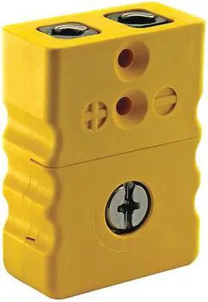 DAYTON 36GL04 Thermocouple Jack, K, Standard, Yellow, 2Pin