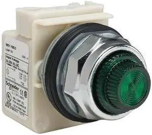 Pilot Light, Green, Plastic Fresnel Lens 9001KP35G31