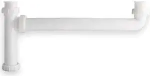 ZORO SELECT 1PNY2 1-1/2 " Dia., Polypropylene, White/Plastic Finish, Kitchen,