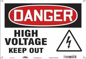CONDOR 479T83 Safety Sign, 10 in Height, 14 in Width, Aluminum, Horizontal