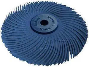 DEDECO 2276 Sunburst Radial Bristle Discs 4 in X 1/2 in Curved Tc Blue 400 Grit