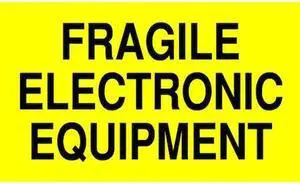 TAPECASE 16U792 Shipping Labels, Black/Yellow, PK500