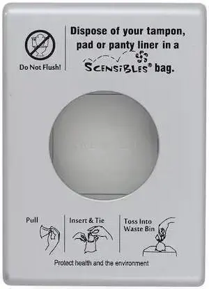 Hospeco Plastic Sanitary Disposal Bag Dispenser, 5-1/4" Height, 1 EA SDSC