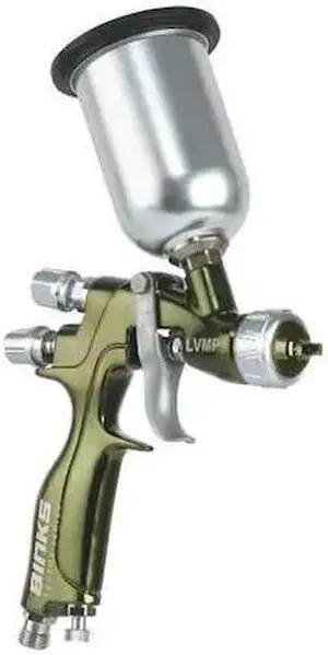 BINKS 1466-12LV-B1S Conventional Spray Gun,Mdm,Gravity,4 oz.
