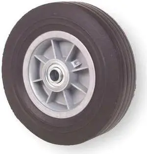 ZORO SELECT 1NWZ5 Solid Rubber Wheel,8 in.,400 lb.,Offset