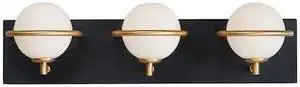 MAXIM 21603SWBKGLD Revolve 3-Light " Wide Black / Gold Vanity Light