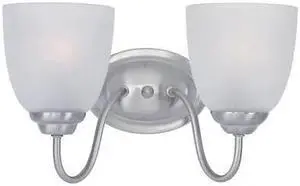 MAXIM LIGHTING 10072FTSN Stefan 2-Light 13.25" Wide Satin Nickel Vanity Light MAXIM LIGHTING 10072FTSN Stefan 2-Light 13.25" Wide Satin Nickel Vanity Light