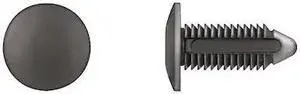 ZORO SELECT 5648PK Push-In Rivet, Dome Head, 10 mm Dia., 30 mm L, Nylon Body,