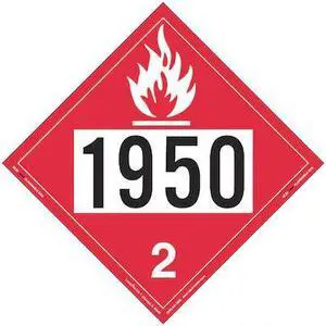 LABELMASTER ZEZ81950 Flammable Gas Placard,UN 1950,PK25