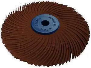 DEDECO 2253 Sunburst Radial Bristle Discs 3 in Curved Tc 3-Ply Brown 36 Grit