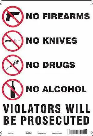 CONDOR 449L40 Safety Sign, 14 in Height, 10 in Width, Aluminum, Vertical