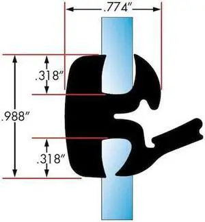 FAIRCHILD INDUSTRIES 0600-25 One Piece Rubber Glass Sealing Weatherstrip, 25Ft,